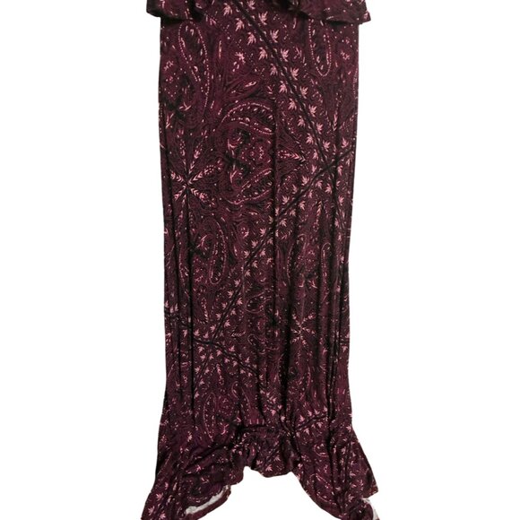 Sz.0X, Sz.12, Sz.L*Torrid*Burgundy Paisley Jersey Maxi Dress - Picture 11 of 12